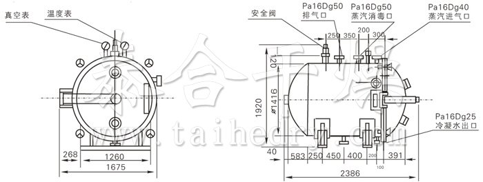 圓形靜態(tài)真空干燥機結(jié)構(gòu)示意圖