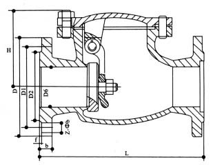 旋啟式止回閥結(jié)構(gòu)圖