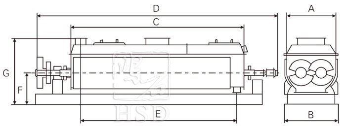 空心槳葉干燥機結(jié)構(gòu)示意圖