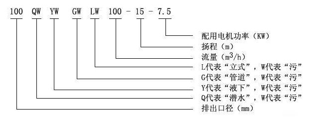 QW WQ潛水排污泵_污水排污泵型號(hào)意義