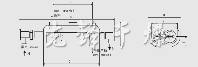 JYG系列空心槳葉干燥機安裝結(jié)構(gòu)圖