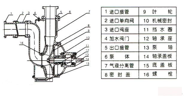 自吸式排污泵結(jié)構(gòu)圖