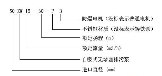 自吸式排污泵型號意義