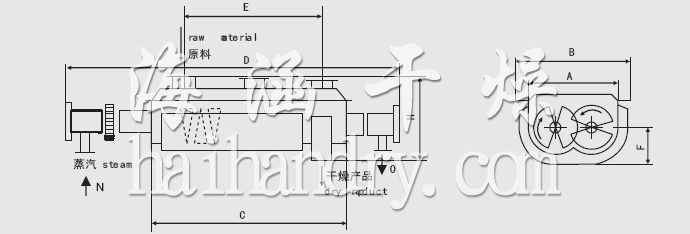 JYG系列空心槳葉干燥機安裝結(jié)構(gòu)圖