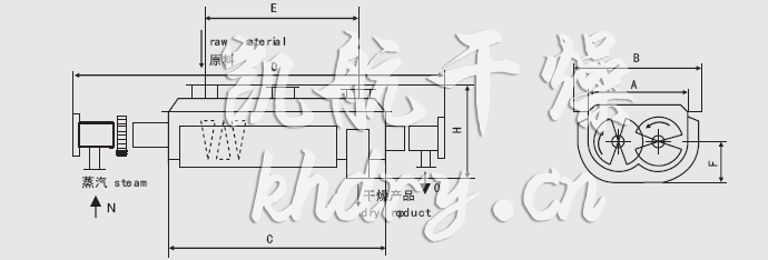 JYG系列空心槳葉干燥機(jī)安裝結(jié)構(gòu)圖